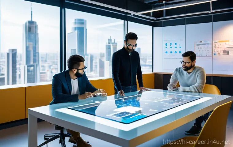 기술 직무 진로 - **Prompt: AI and Machine Learning Integration in Daily Life**
    "A vibrant, high-angle, wide shot ...