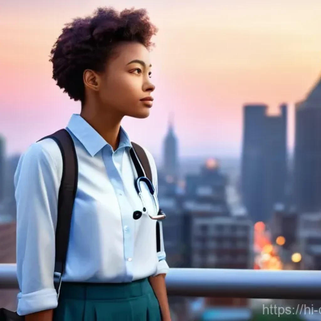 교육 직업 진로 - **Prompt:** A young adult (18-25 years old, of ambiguous gender), dressed in modern, smart-casual at...