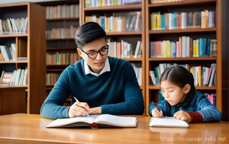 교육 직업 진로 - **Prompt:** A diverse group of 3-4 young professionals (20s-30s, mixed genders), dressed in sleek, b...